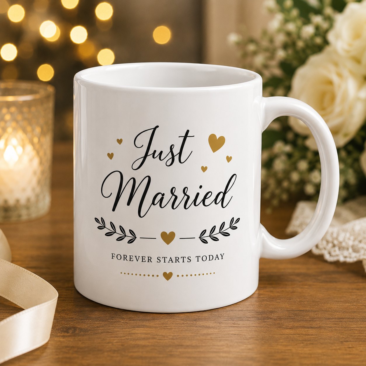 Wedding mugs artwork example