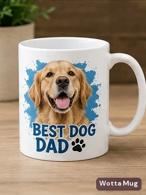 Best Dog Dad custom caricature mug