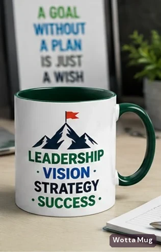 Leadership and Strategy custom business mug — dark green