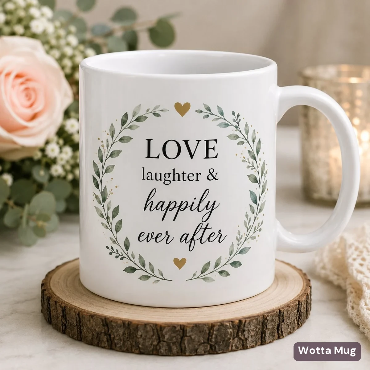 Custom wedding mug set — matching couple mugs